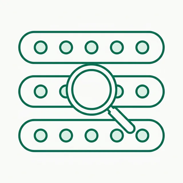 Three parallel tracks of dots that never cross, with a magnifier over the middle one.